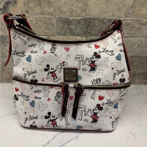 Dooney & Bourke White and Black Mickey Mouse Shoulder Bag